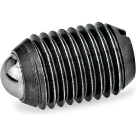 J.W. WINCO J.W. Winco GN615 Ball Plungers, Steel, Slot, Standard Spring, 0.24" Plunger Dia., Black, 0.75"L 10NG11/K